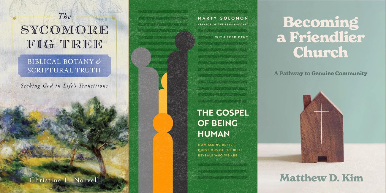 Three Book Covers:The Sycomore Fig Tree, The Gospel of Being Human, and Becoming a Friendlier Church